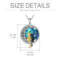 TOUPOP Sterling Silver Abalone Celtic Cat On Moon Necklace-0-5
