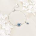 wholesale 925 Sterling Silver Blue Evil Eye Hamsa Hand Charm Bracelet Protection s for Women-0-2