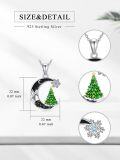 wholesale 925 Sterling Silver Christmas Tree Snowflake Moon Pendant Necklace-0-1