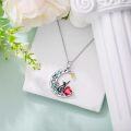 wholesale 925 Sterling Silver 12 Birthstones Black Cat Necklace for Women-0-2