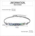 wholesale 925 Sterling Silver Scottish Thistle Abalone Shell Bar Pendant Bracelet  for Women-0-4