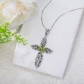 wholesale 925 Sterling Silver 12 Birthstone Faith Cross Pendant Necklace for Women-0-2