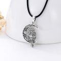 wholesale 925 Sterling Silver Raven Crescent Moon Celtic Knotwork Pagan Wicca Pendant Necklace-0-1