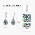 wholesale 925 Sterling Silver Teardrop Abalone Shell Butterfly Drop Earrings-0-4