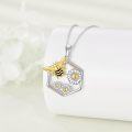 wholesale 925 Sterling Silver Bee Necklace with Opal and Crystal Daisy Pendant for Women & Teenage Girls - Christmas Gift Idea-0-4