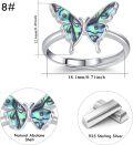 wholesale 925 Sterling Silver Opal Butterfly Adjustable Ring Women s Gift-0-5