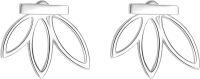wholesale 925 Sterling Silver Minimalist Lotus Leaf Stud Earrings for Women Girls Gift Ideas-Silver