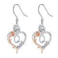 TOUPOP Sterling Silver Rose Heart Butterfly Initial Q Letter Drop Dangle Earrings-0-0