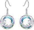 wholesale 925 Sterling Silver Iridescent Rainbow Crystal Phoenix Dangle Drop Earrings for Women-0-0