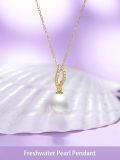 TOUPOP 14K Gold Freshwater Pearl Pendant Necklaces For Women-0-1