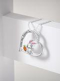 wholesale 925 Sterling Silver Heart Bunny Carrot Love You Forever Pendant Necklace Gift for Women-0-4