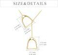wholesale 14k Yellow Gold Horse Stirrup Pendant Necklace for Women 18 Chain Length-0-3