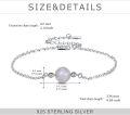 wholesale 925 Sterling Silver Rainbow Moonstone Beaded Chain Ankle Bracelet for Women Beach Foot Jewelry-0-3