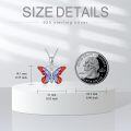 wholesale 925 Sterling Silver Purple & Yellow Enamel Butterfly Pendant Necklace for Women Gifts-0-21