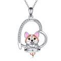 wholesale 925 Sterling Silver Cute Dog Pendant Necklaces Gifts for Women Jewelry-0-0