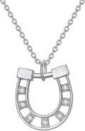 wholesale 925 Sterling Silver & Turquoise Stone with Diamonds Vintage Boho Horse Shoe Pendant Necklace for Women-0-0