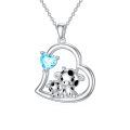 wholesale 925 Sterling Silver Mom Heart Shape Animal Pendant Necklaces for Women Girls Family Love Gift-0-153