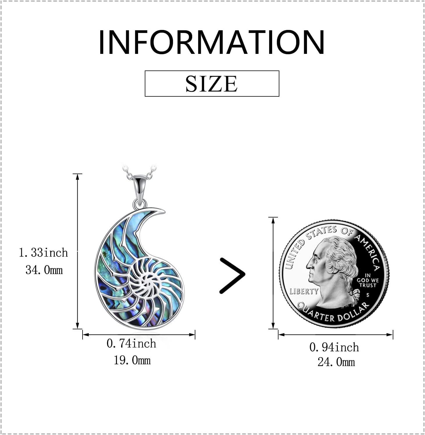 925 Sterling Silver Abalone Shell Crescent Moon Pendant Necklace for Women and Girls-0-1