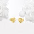 wholesale 14K Gold Sunflower CZ Pearl Heart Stud Earrings for Women Gifts for Mom and Girlfriends-0-3
