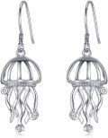 wholesale 925 Sterling Silver Jellyfish Dangle Earrings with Cubic Zirconia Stones for Girls and Teenagers-0-0