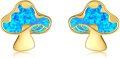 wholesale 14K Gold Blue Opal Mushroom Stud Earrings for Women Gift Ideas-0-0