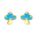 wholesale 14k Gold Opal Mushroom Stud Earrings-0-0