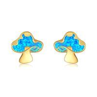 wholesale 14k Gold Opal Mushroom Stud Earrings-Mushroom Earrings