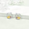 wholesale 925 Sterling Silver Snail Mushroom Huggie Hoop Earrings - Cute Animal  for Her-0-1