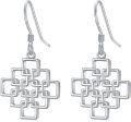 wholesale 925 Sterling Silver Square Celtic Knot Dangle Drop Earrings for Women Irish  Ideas-0-0