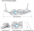 wholesale 925 Sterling Silver Moonstone & Turquoise Feather Pendant Necklace for Women-0-3