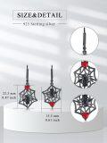 wholesale 925 Sterling Silver Spider Web Heart Drop Leverback Earrings-0-4