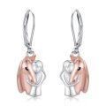 wholesale 925 Sterling Silver Rose Gold Plated Horse Head Leverback Earrings - Adorable Animal  for Her-0-0