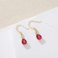 wholesale 14K Gold 3CT Artificial Gemstone Pear-Cut Birthstone Dangle Earrings-0-1
