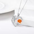 wholesale 925 Sterling Silver Moissanite Hummingbird Heart Necklace for Women - Fluttering Bird & Flower Design, Hypoallergenic Gift-0-1