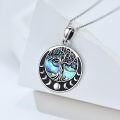 wholesale 925 Sterling Silver Abalone Shell Celtic Knot Tree of Life Pendant Necklace-0-2