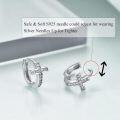 wholesale 925 Sterling Silver Cross Cubic Zirconia Huggie Hoop Earrings for Women Girls -0-3