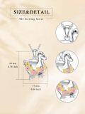 wholesale 925 Sterling Silver Colorful Crystal Flower Duck Pendant Necklace for Women Girls  45cm Chain Length-0-4