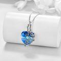 wholesale TOUPOP Butterfly Cremation Jewelry For Ashes Urn Necklace With Heart Crystal 925 Sterling Silver Ashes Flower Pendant Necklaces For Women Memorial Gift For Women Girls Keepsake -0-3