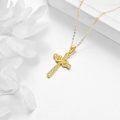 wholesale 14K Gold Infinity Knot CZ Cross Pendant Necklace s for Women Girls-0-3