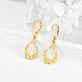 wholesale 10K Gold Celtic Knot Teardrop Leverback Dangle Earrings - Irish for Her-0-3