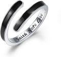wholesale 925 Sterling Silver Faith Hope Love Ring for Women, Adjustable Size, Hypoallergenic, Gift Box Included-0-0