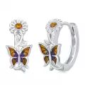 wholesale 925 Sterling Silver Dragonfly Butterfly Hummingbird Hoop Earrings-0-0