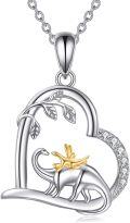 wholesale 925 Sterling Silver Dinosaur Love Heart Infinity Pendant Necklace  for Women-0-0