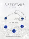 wholesale 925 Sterling Silver Blue Flower Stone Adjustable Bracelet Gift for Women and Girls-0-1