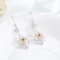 wholesale 925 Sterling Silver Rose Dangle Earrings with Birthstone Flower Jewelry for Women-0-2