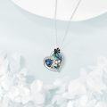 wholesale 925 Sterling Silver Abalone Shell Dog Paw Heart Pendant Necklace for Women-0-2