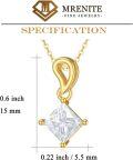 wholesale 14K Gold Moissanite Round Princess Cut 1-2 Carat D-VVS1 Solitaire Pendant Necklace-0-4