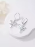 TOUPOP Sterling Silver Opal Phoenix Dragonfly Hummingbird Butterfly Dove Dangle Earrings-0-2