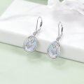 wholesale 925 Sterling Silver Opal Teardrop Celtic Knot Leverback Drop Earrings-0-1