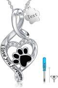wholesale 925 Sterling Silver & Stone Pet Cremation Jewelry - Customizable Urn Pendant Necklace for Ashes, Hair, or Keepsakes - 18 Adjustable Chain-0-0